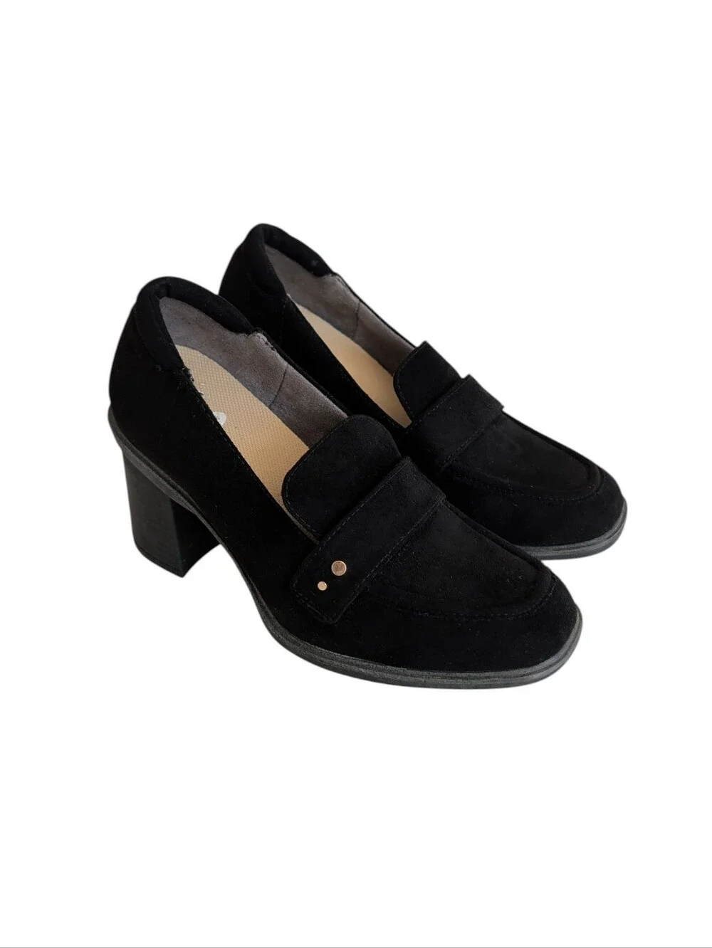 Dr. Scholl's Rumor Comfort Block Heel Loafers 6.5M Black